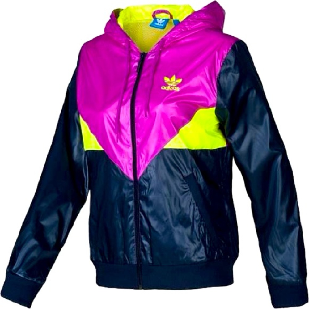 women’s adidas Z37578 ‘the colorado’ neon windbreaker jacket, sz small
